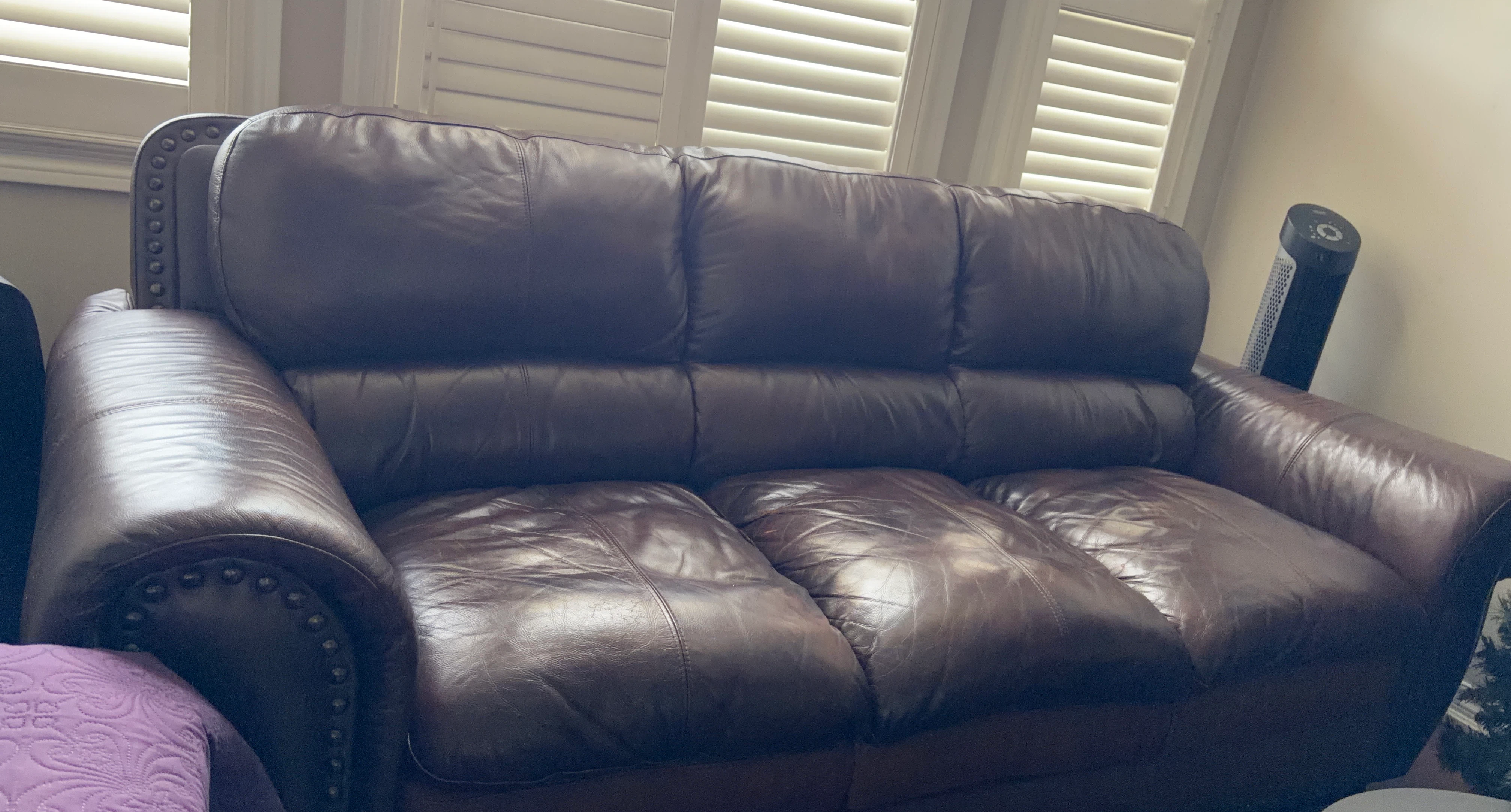 Dark Brown Leather Sofa