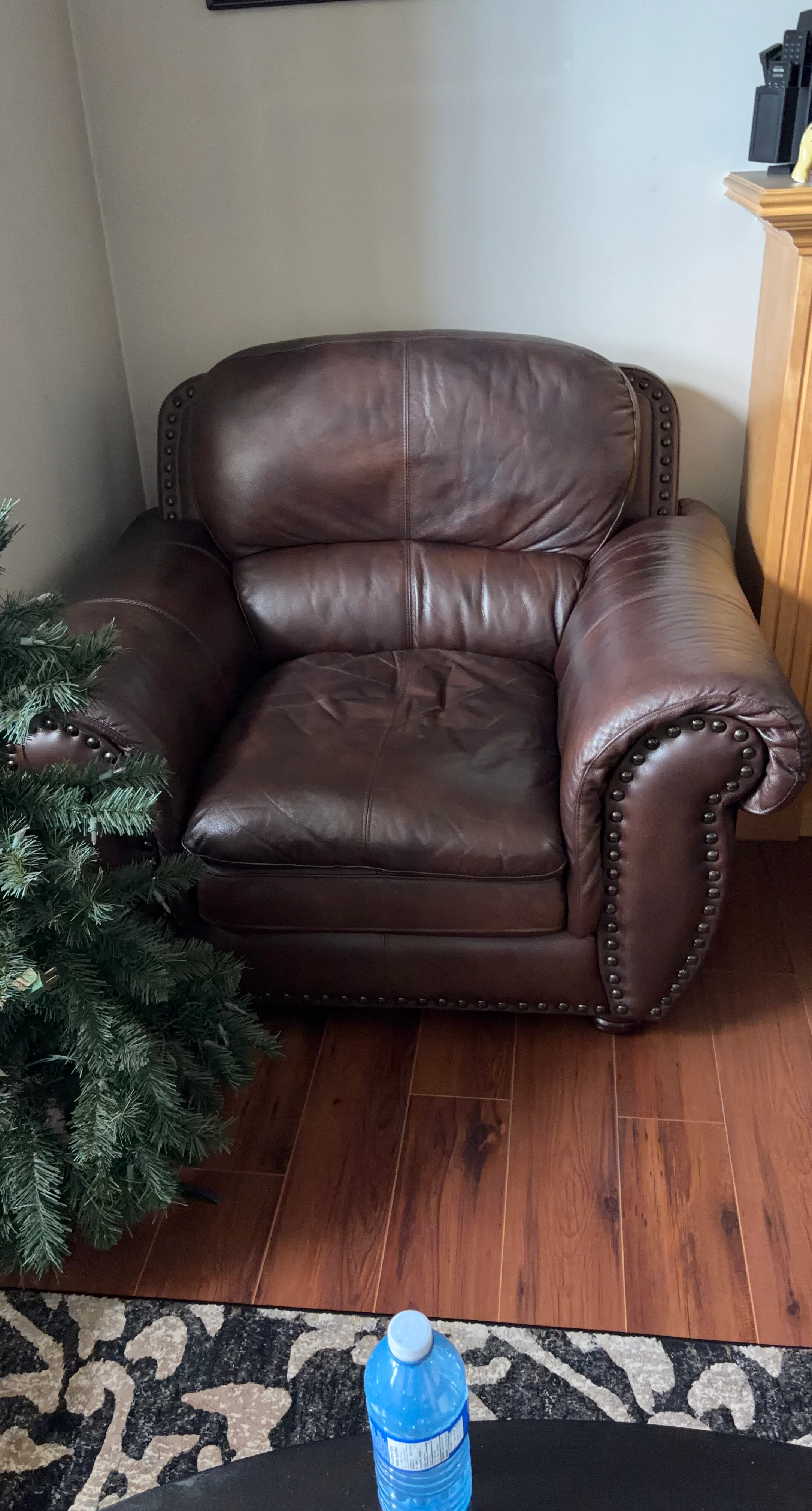 Dark Brown Leather Armchair
