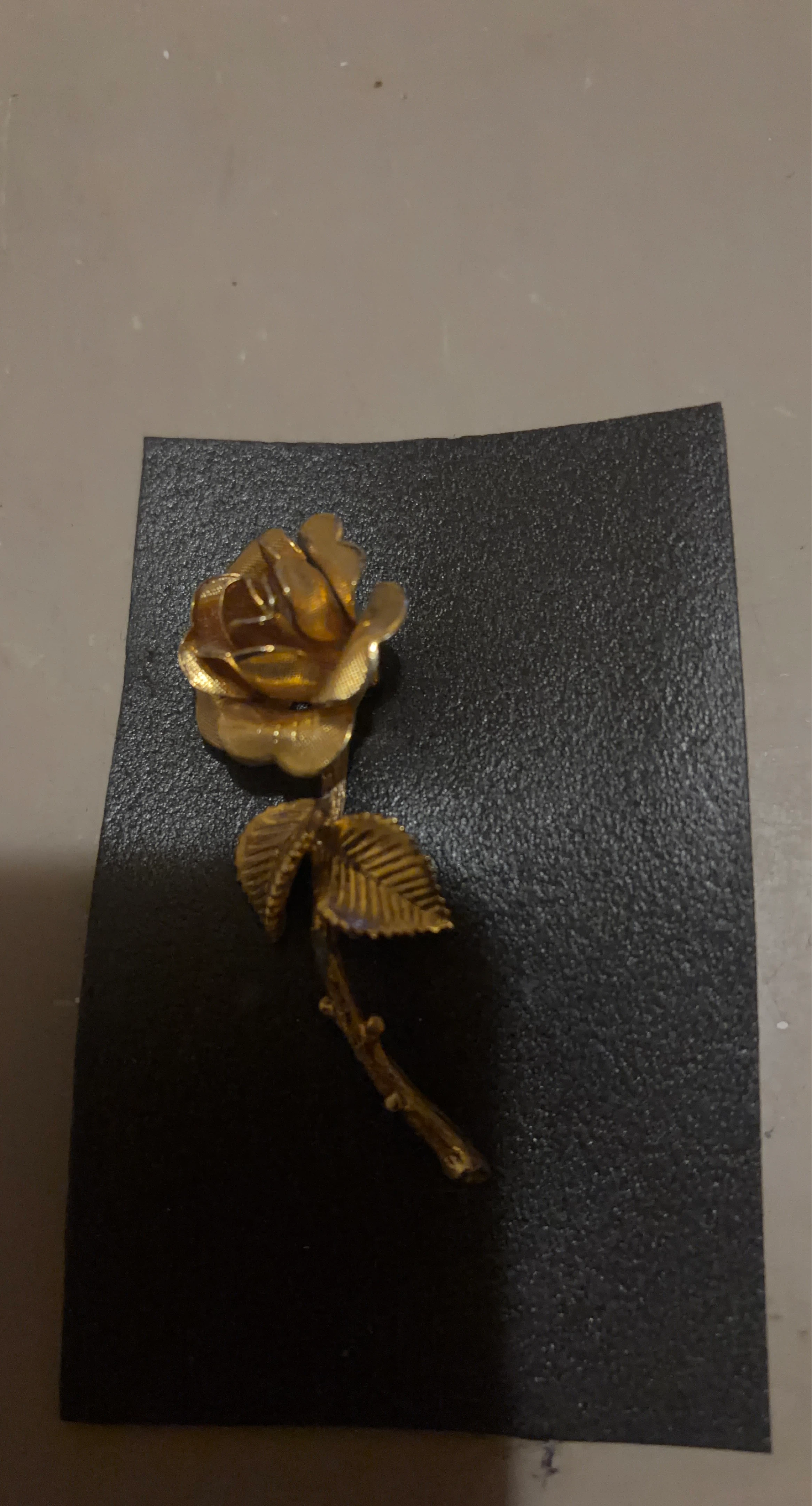 Gold-tone Rose Brooch