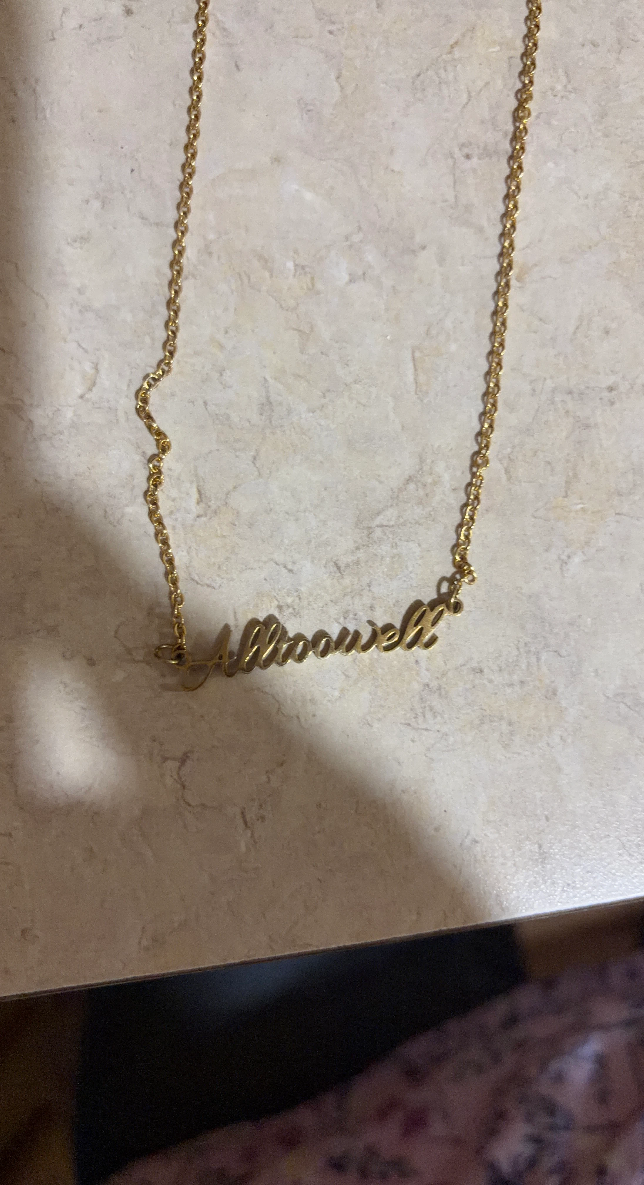 Allisowell Gold Tone Name Necklace