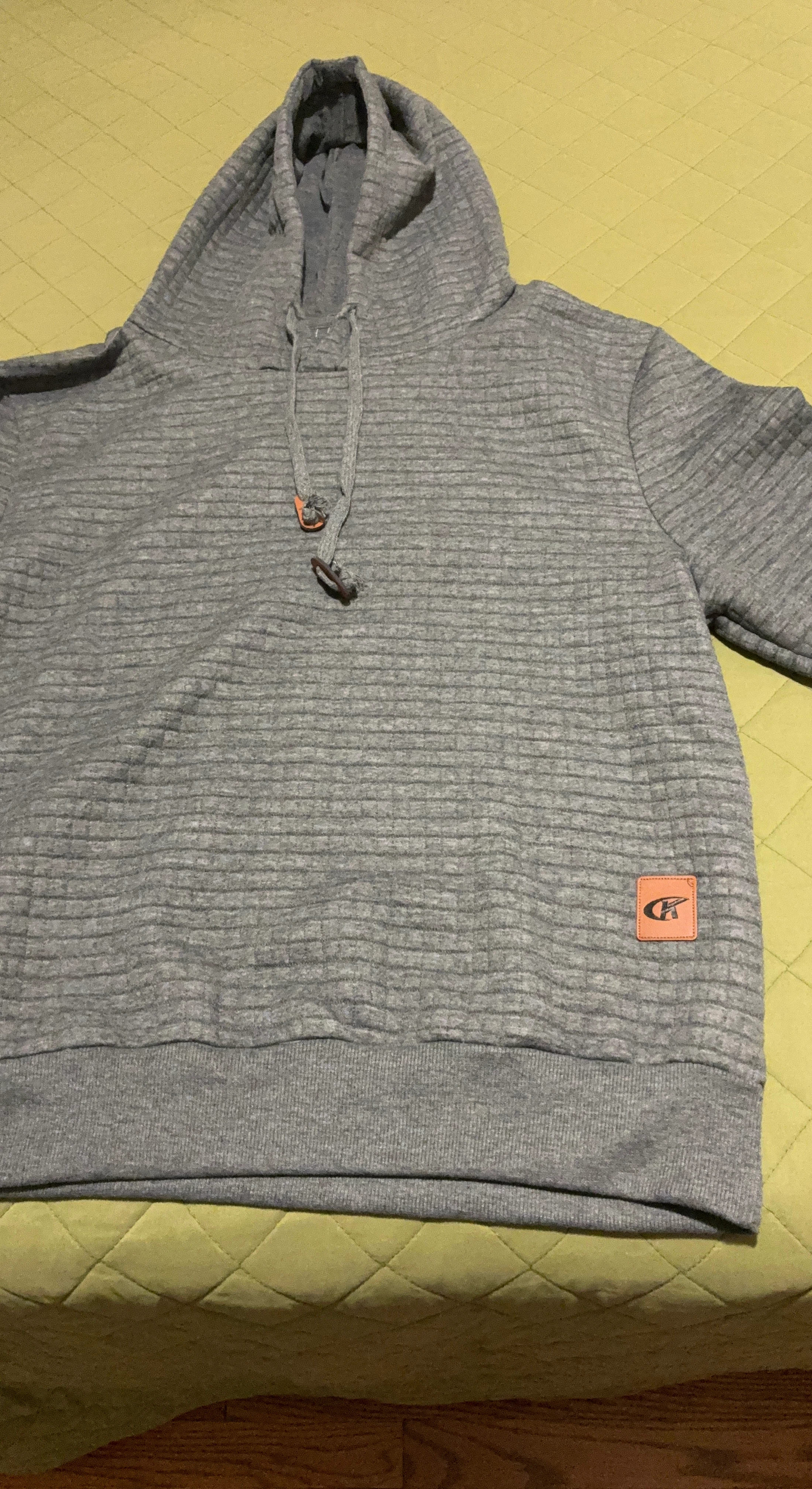 CK Quilted Gray Hoodie Size L