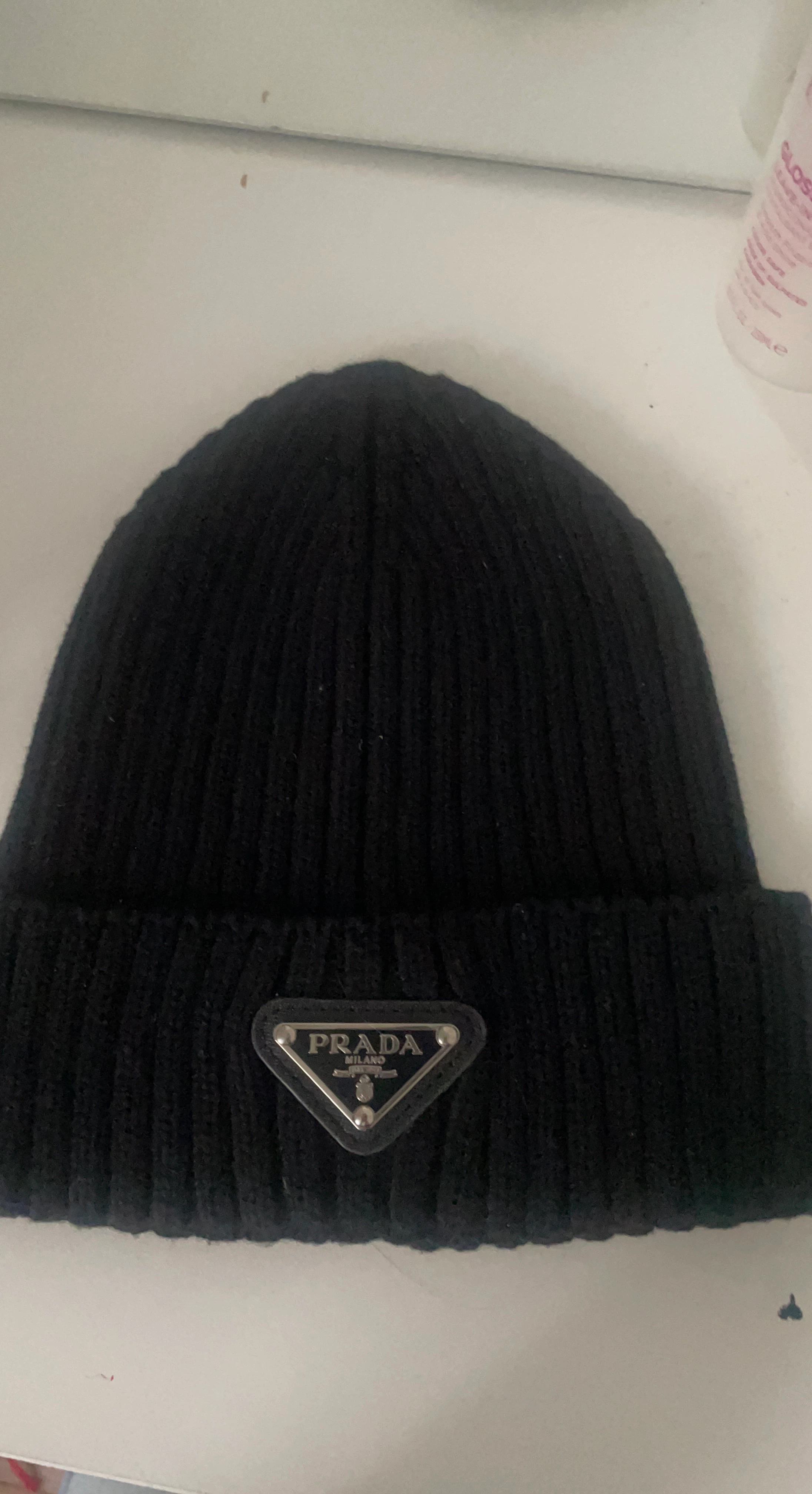 Prada Ribbed Knit Beanie