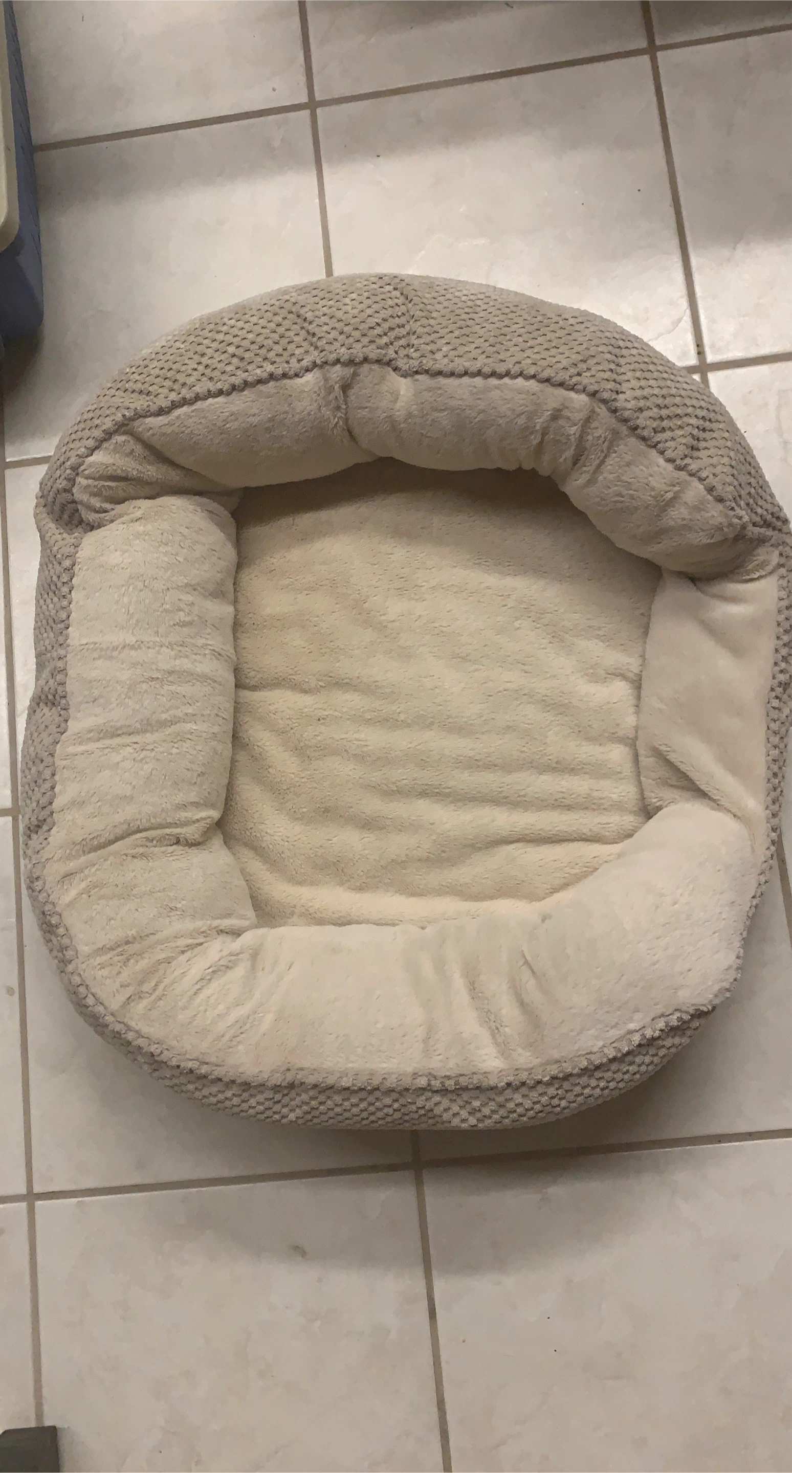 Beige Soft Plush Pet Bed