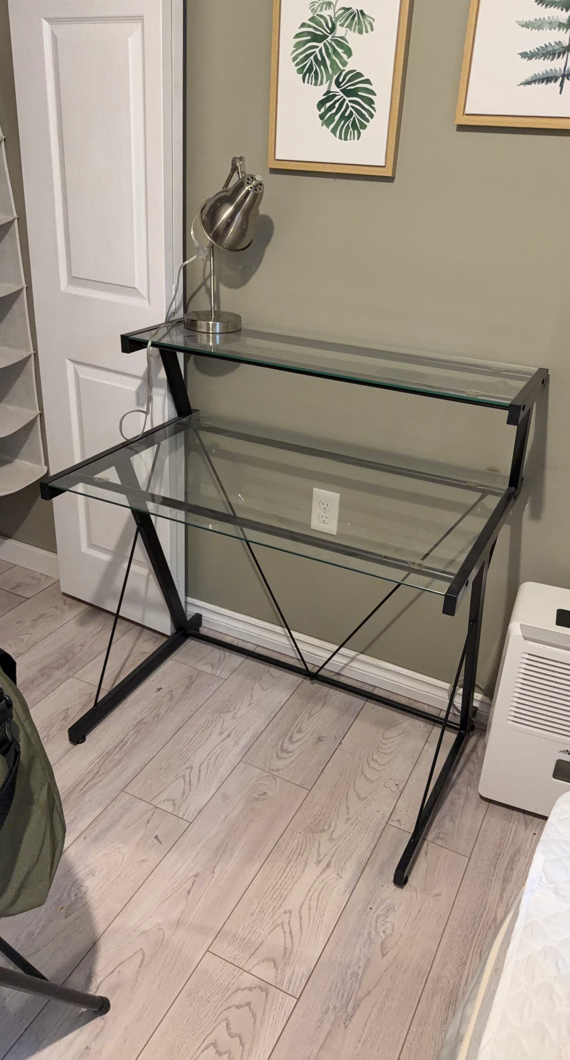 Black Metal and Glass Desk