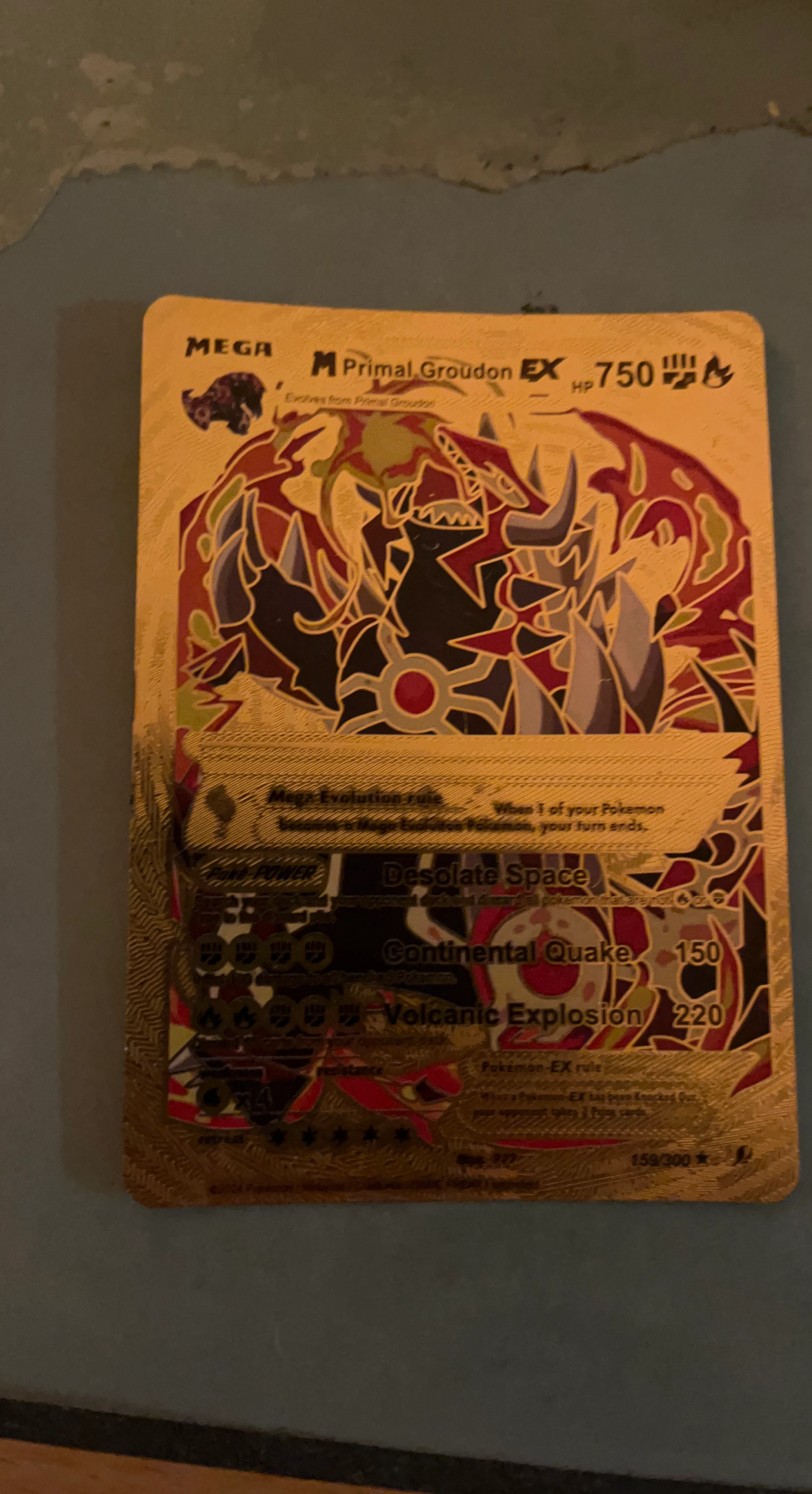 Mega Primal Groudon EX Gold Trading Card