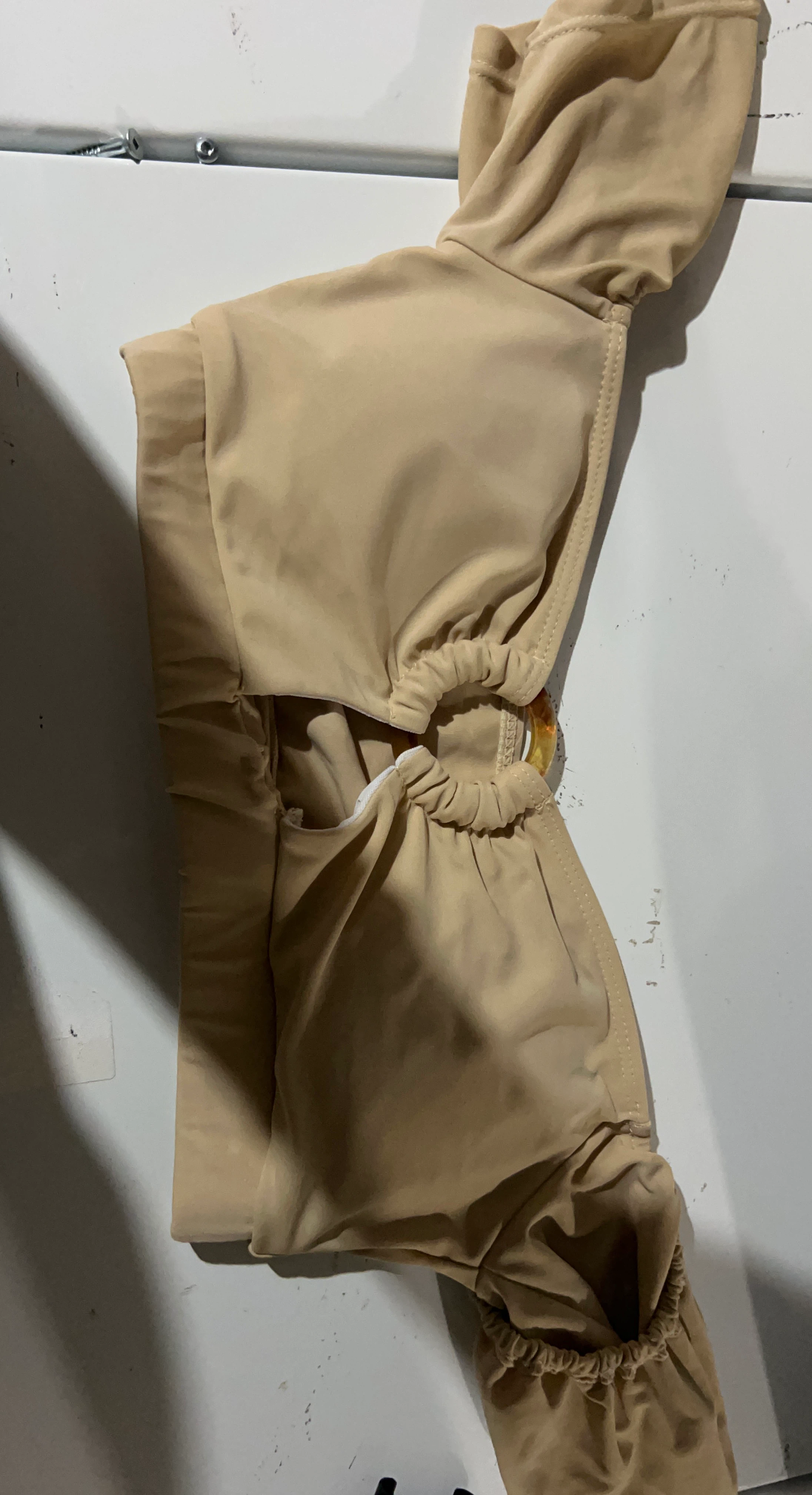 Beige Cut-Out Swimsuit Top
