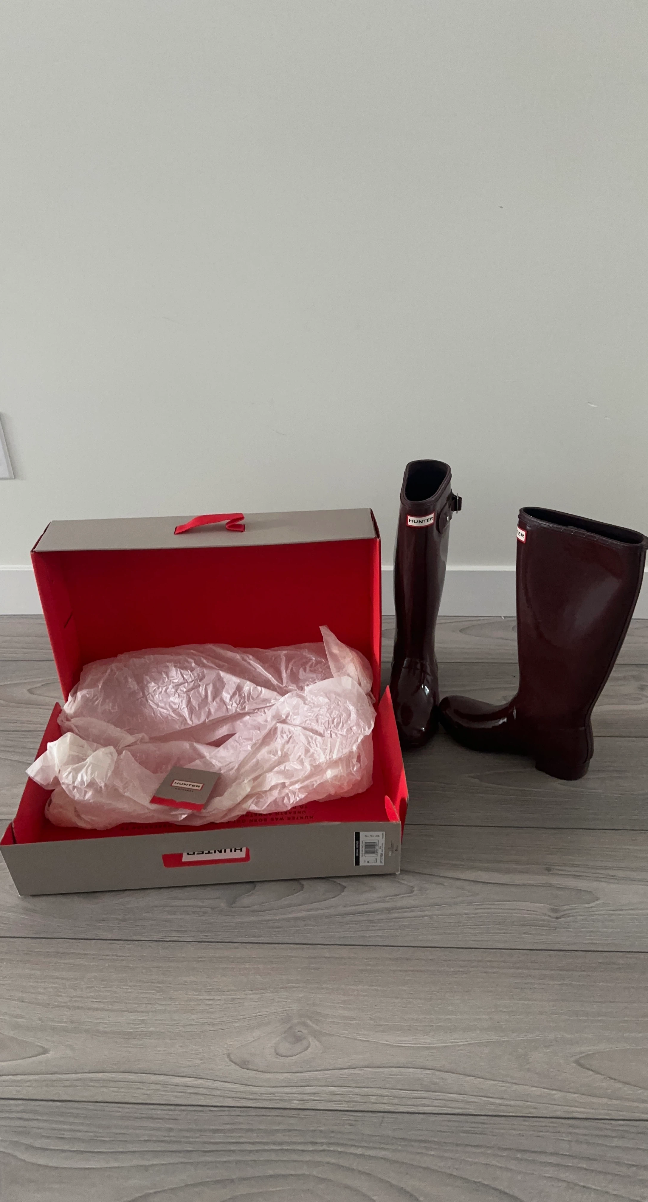 Hunter Original Tall Gloss Rain Boots - Burgundy