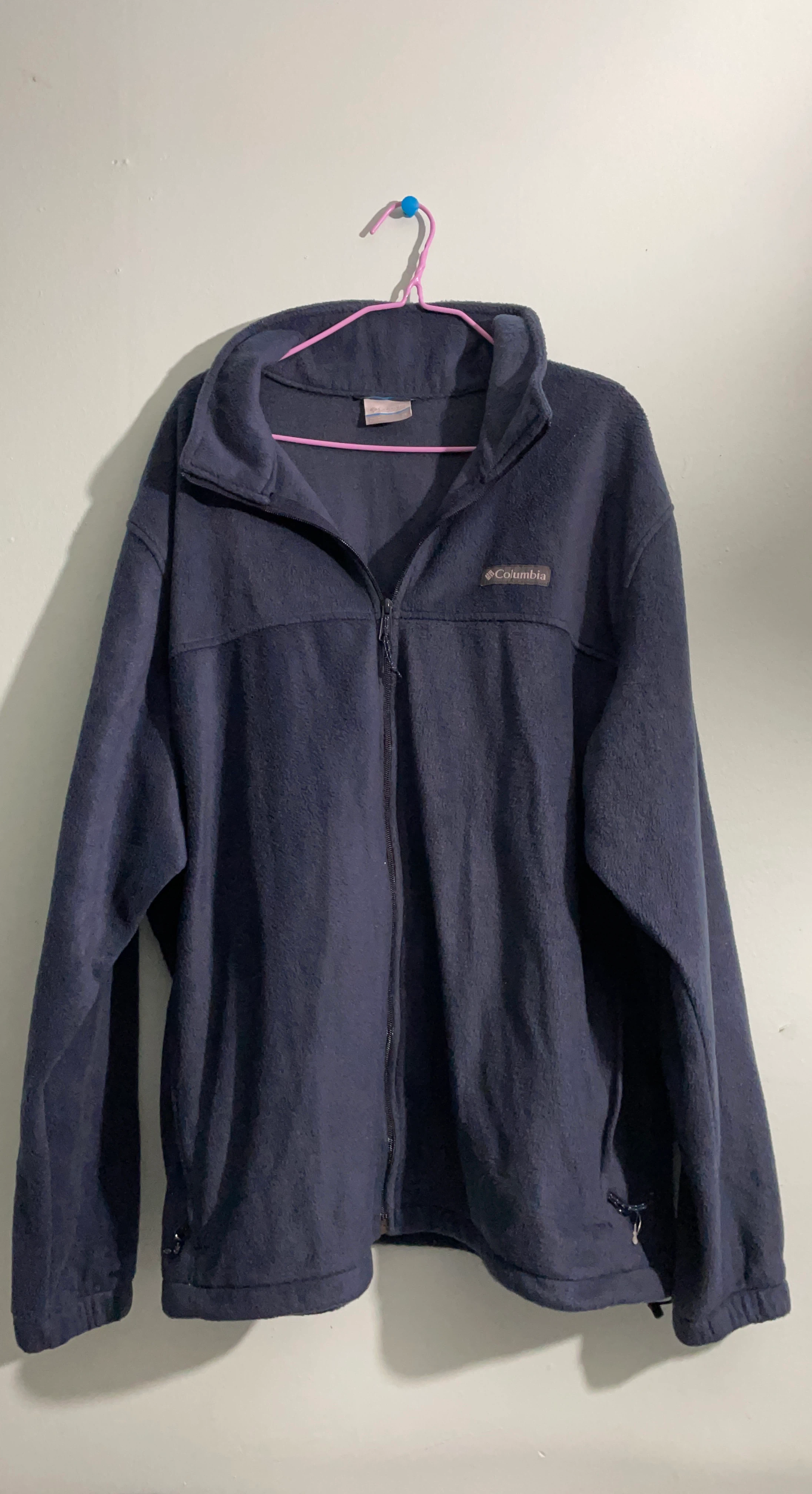 Columbia Navy Blue Fleece Jacket , XXL