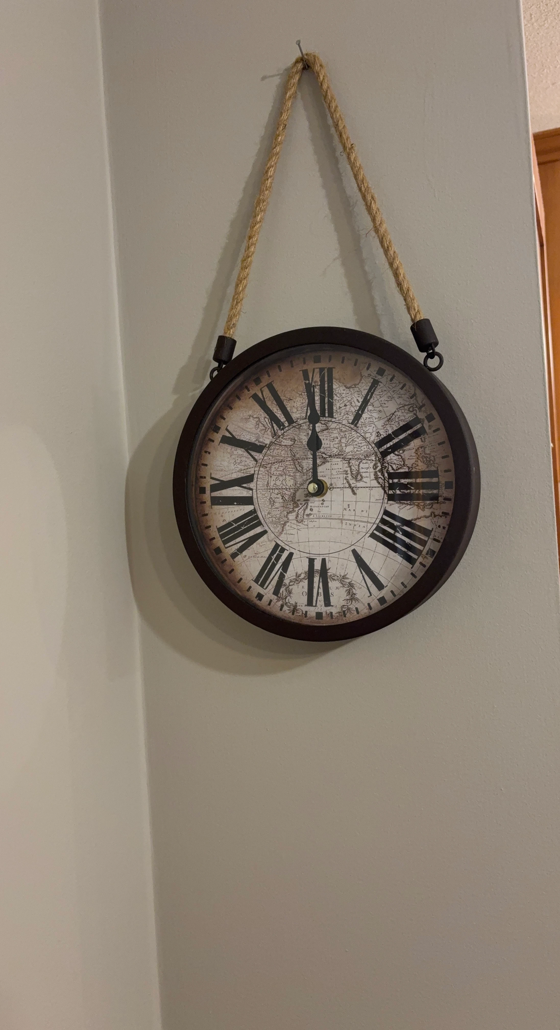 Vintage Style World Map Wall Clock