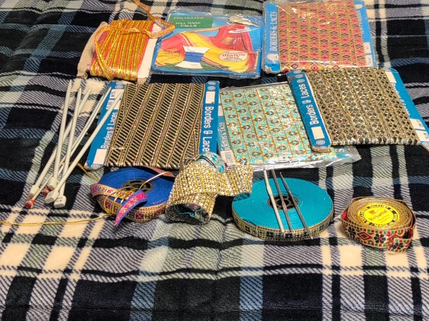 Assorted Sewing Borders and Knitting Needles