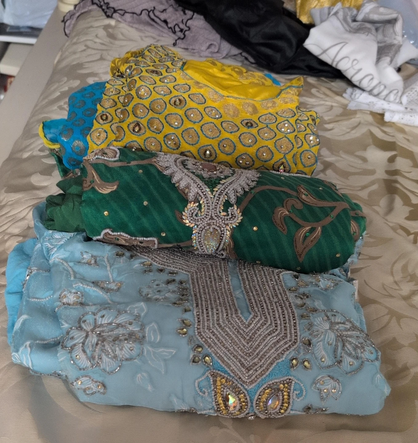 Three South Asian Formal Salwar Kameez Suits
