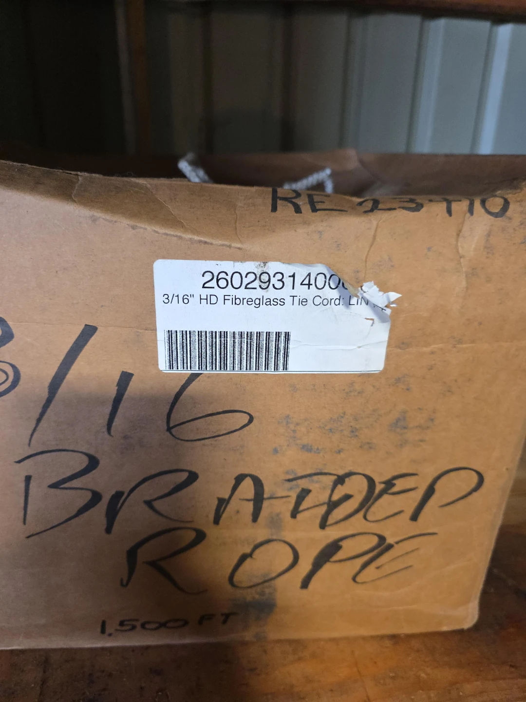 3/16 inch HD Fibreglass Braided Rope