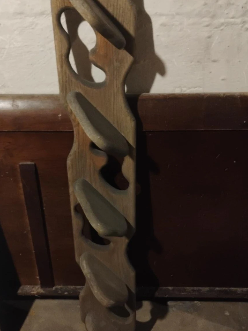 Mid-Century Modern Sculptural Wooden Wall Shelf