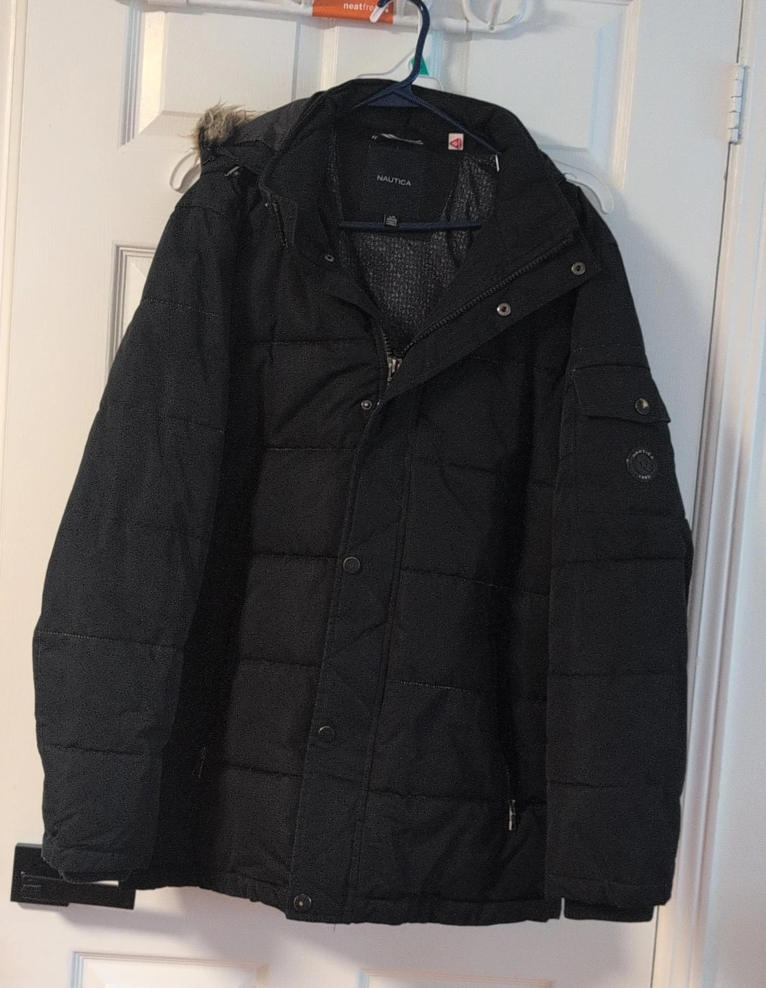Nautica Black Puffer Parka Jacket