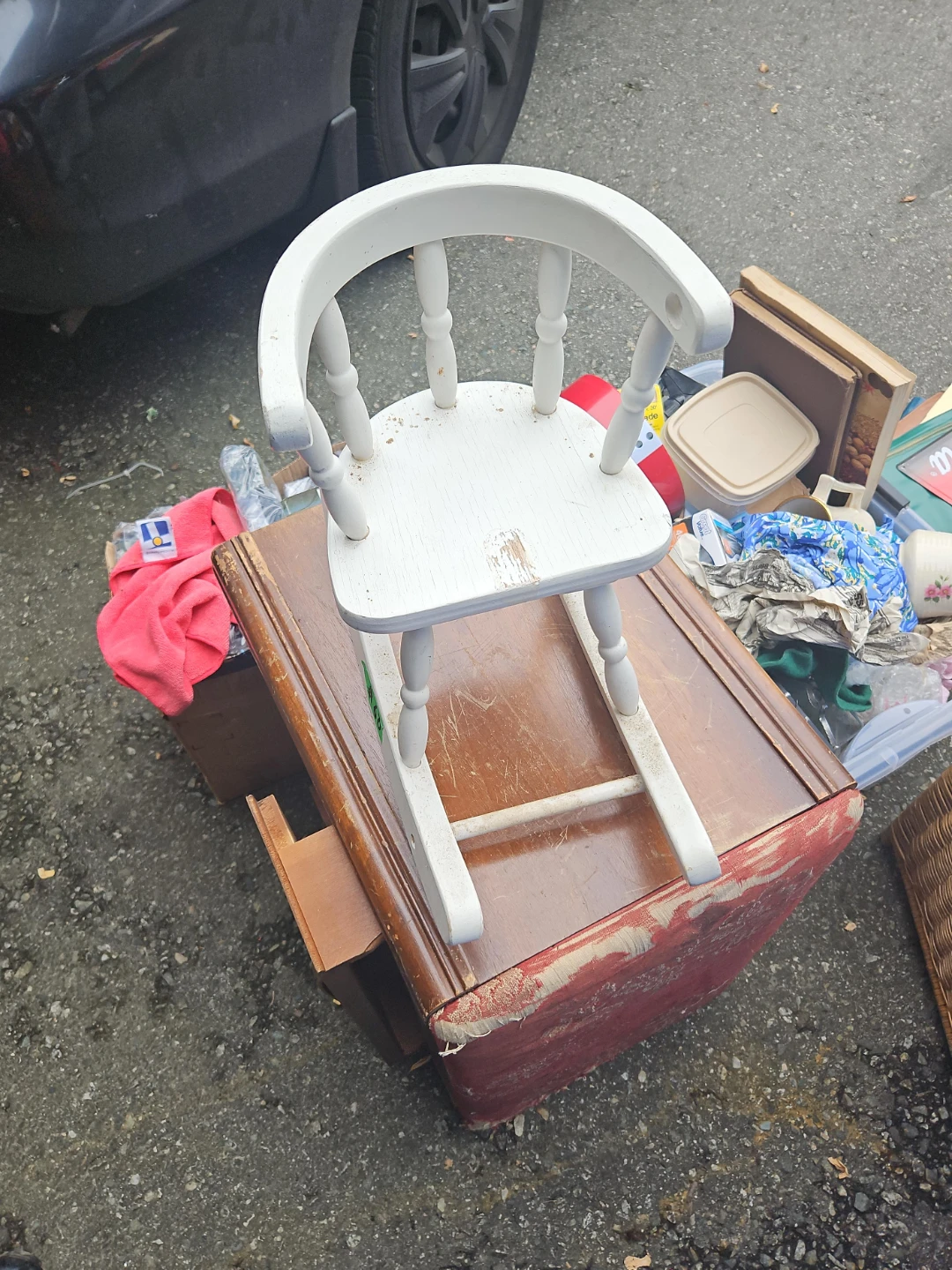 White Wooden Child's Rocking Chair