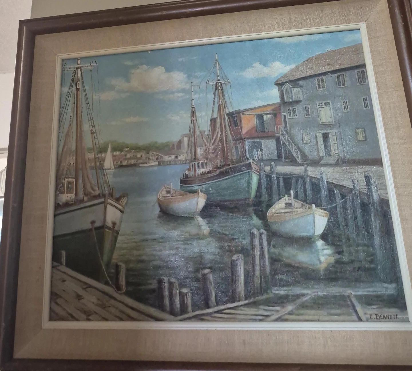 E. Bennett Harbour Painting