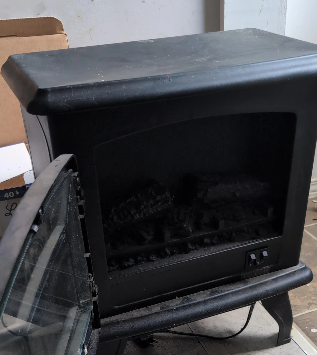 Black Electric Fireplace Heater