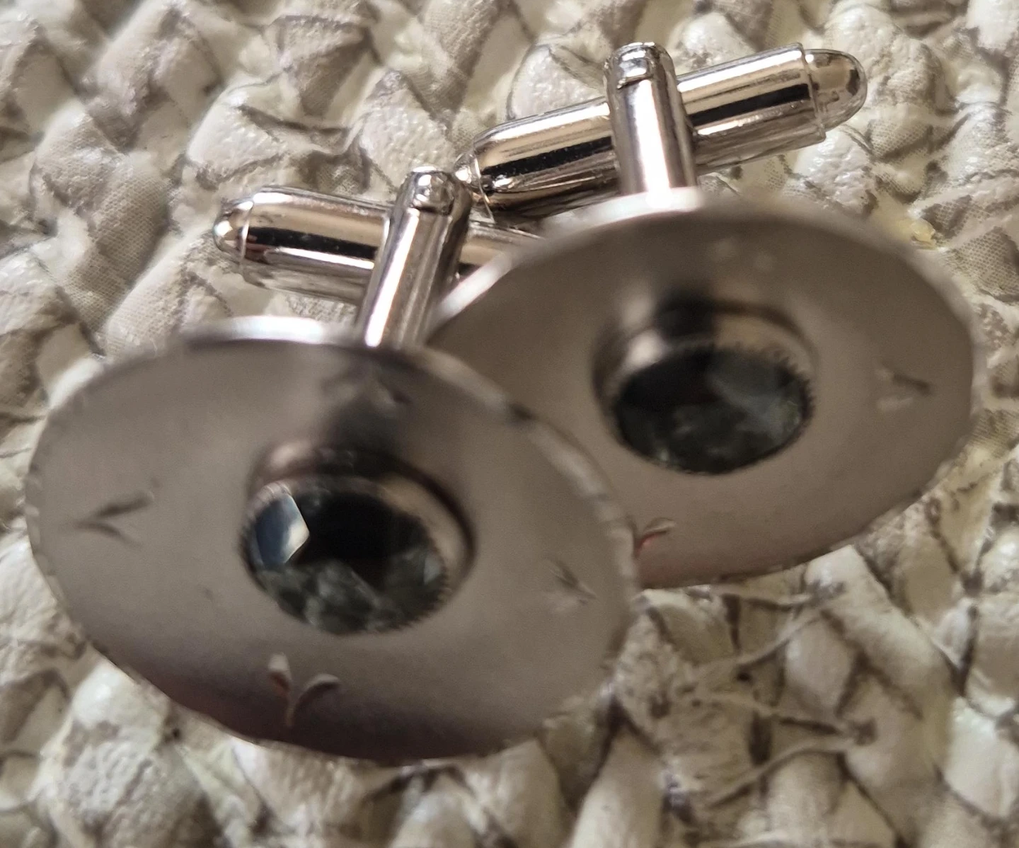 Silver-Tone Circular Cufflinks