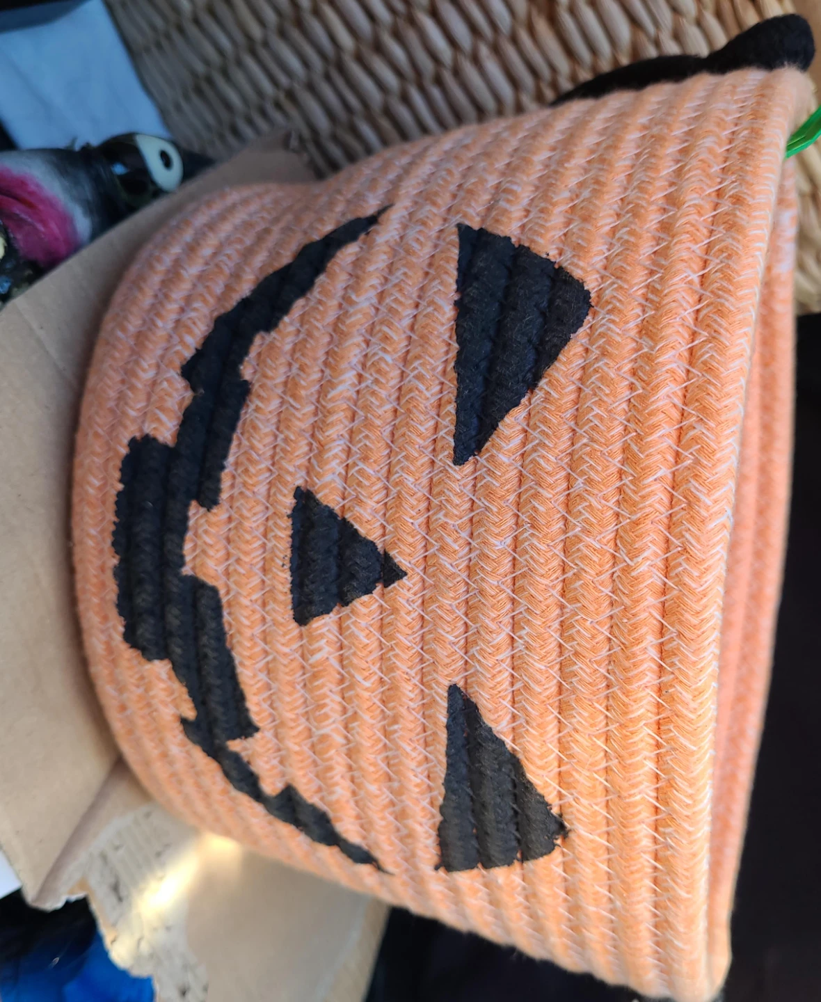 Rope Pumpkin Halloween Basket