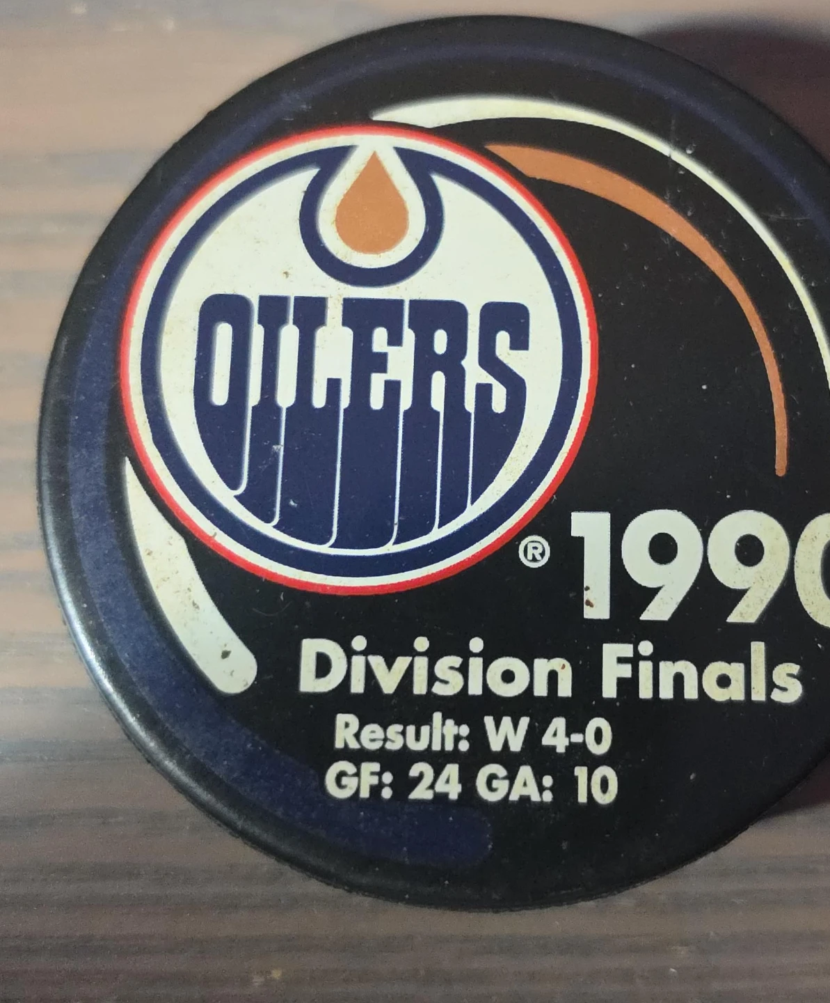 Edmonton Oilers 1990 Division Finals Commemorative Puck