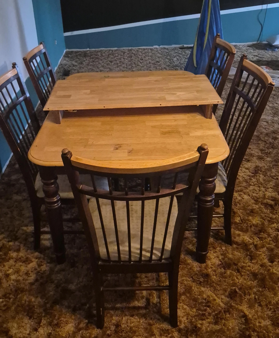 Wooden Dining Table Set with 5 Chairs