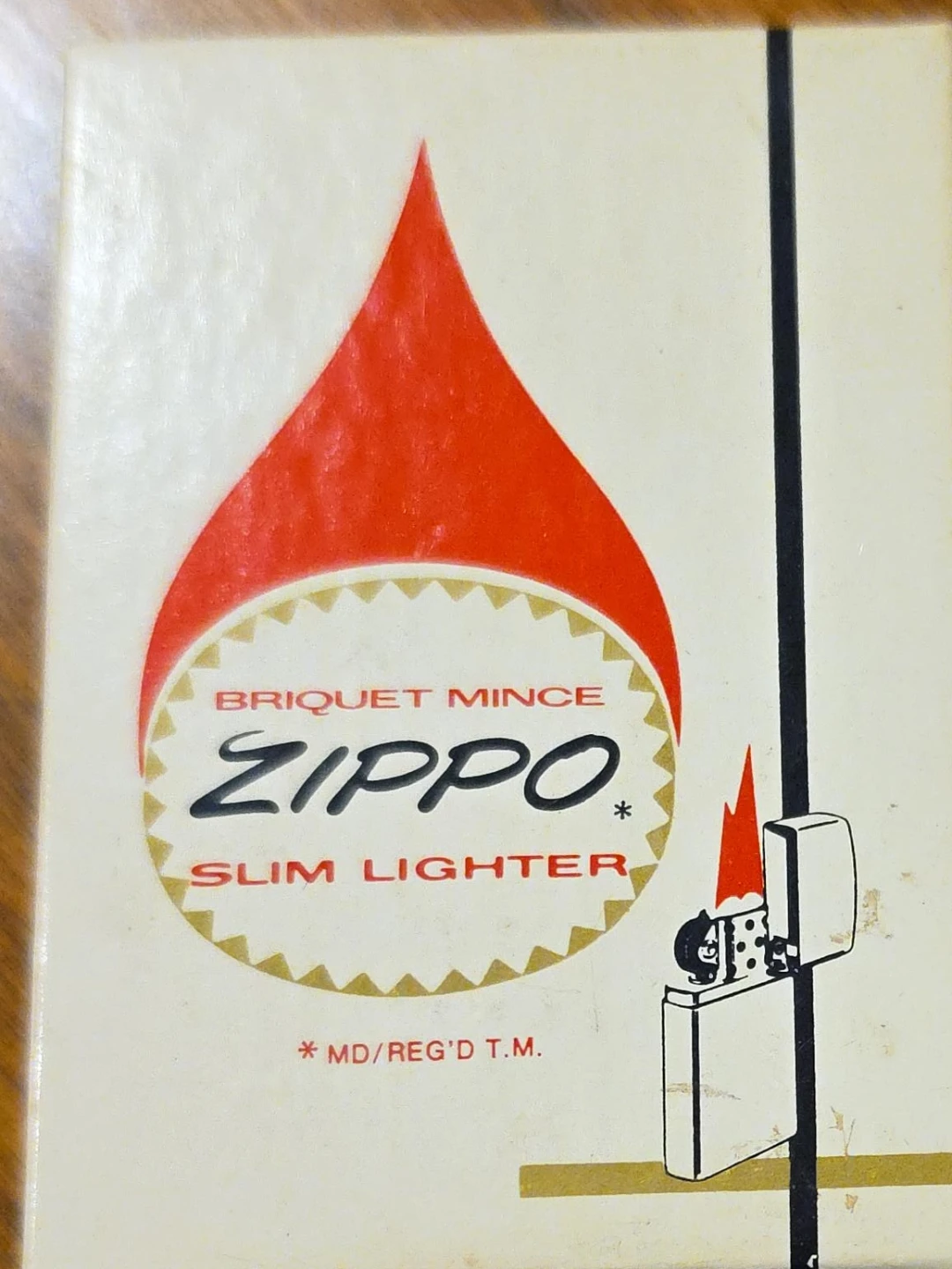 Vintage Zippo Slim Lighter No. 1625 Diagonal