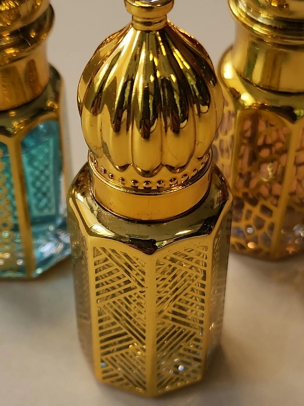 3 Arabic Gold Roller Perfume Bottles