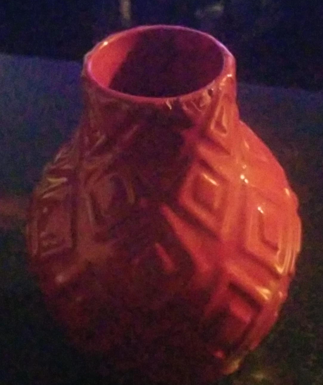 Red Ceramic Textured Vase