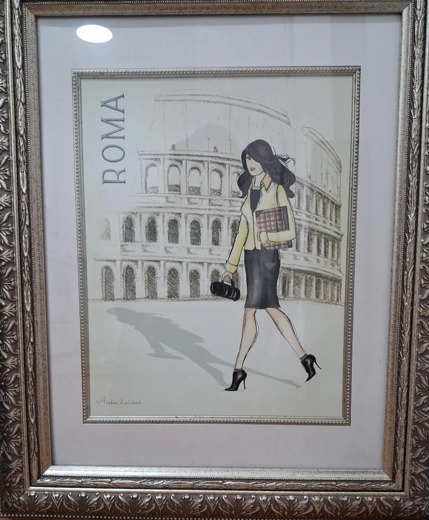 Framed Roma Fashion Illustration Print