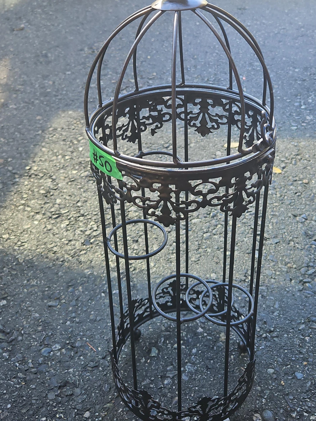 Decorative Metal Birdcage Wine Holder