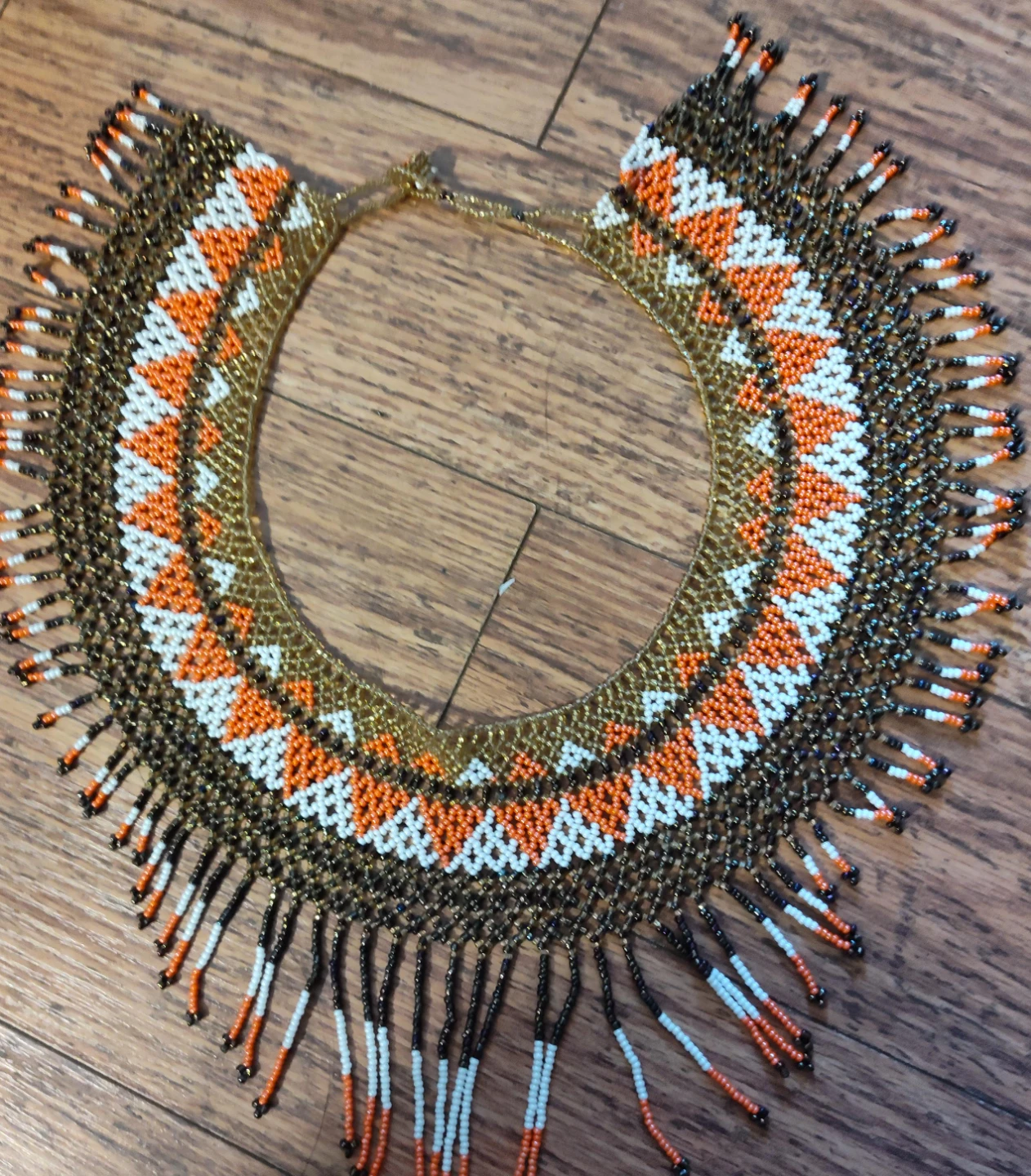 Indigenous style beaded collar necklace