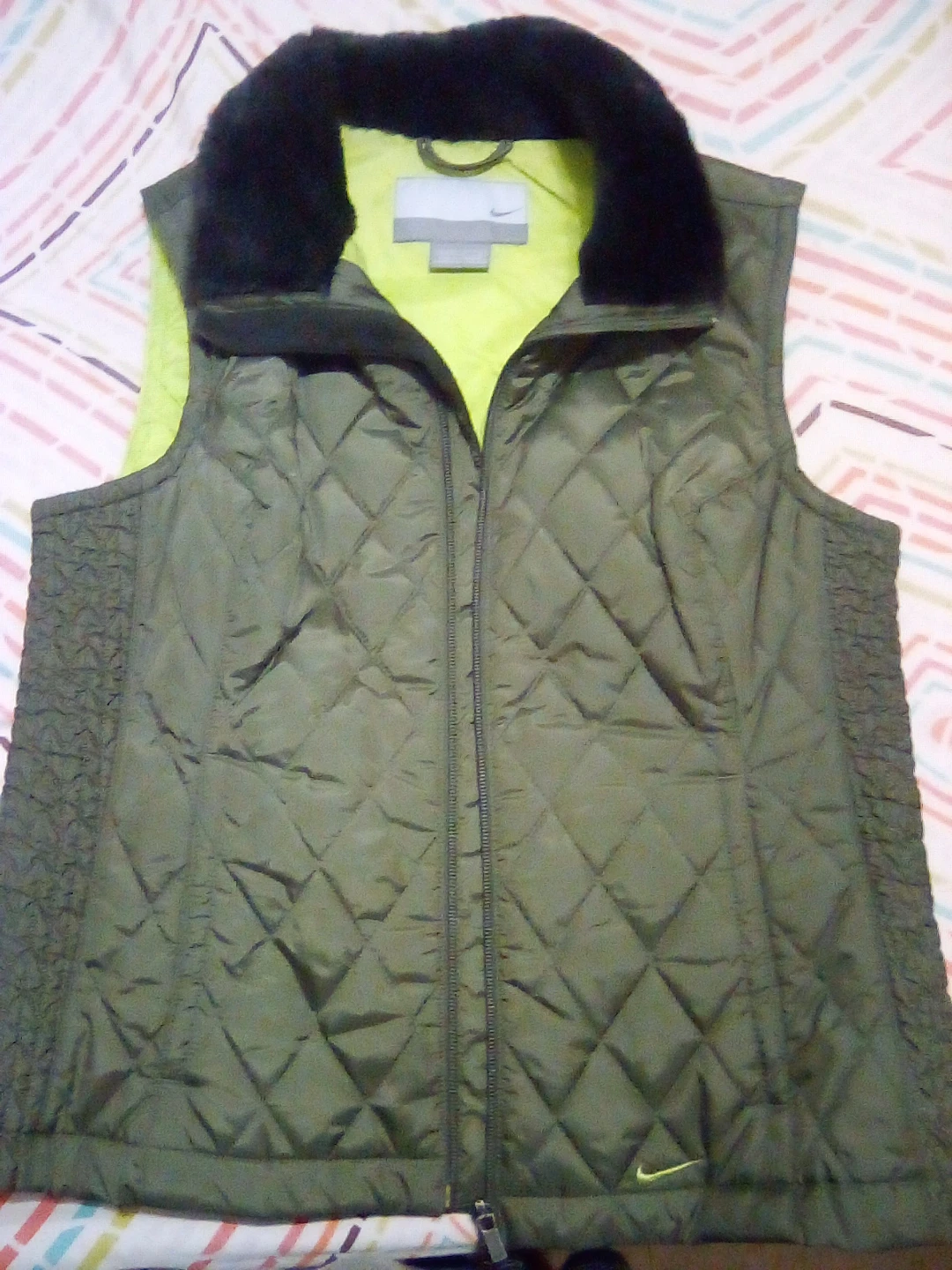 Nike Quilted Vest with Faux Fur Collar