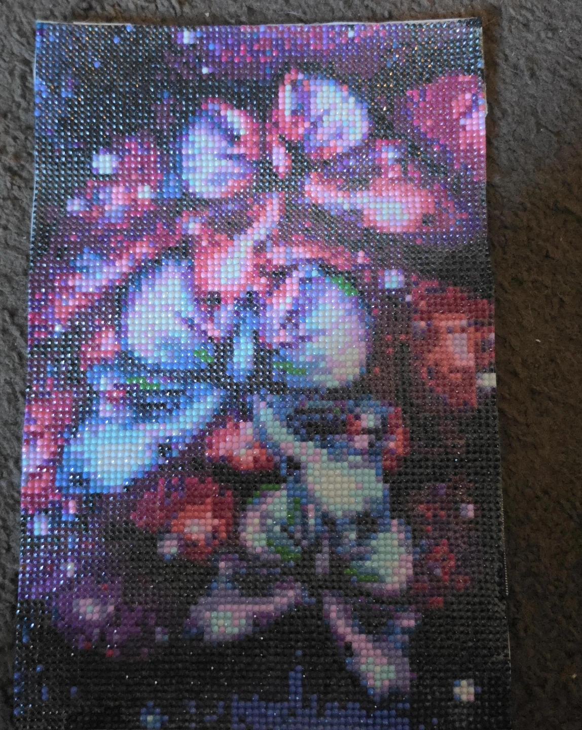 Completed galaxy butterfly diamond painting