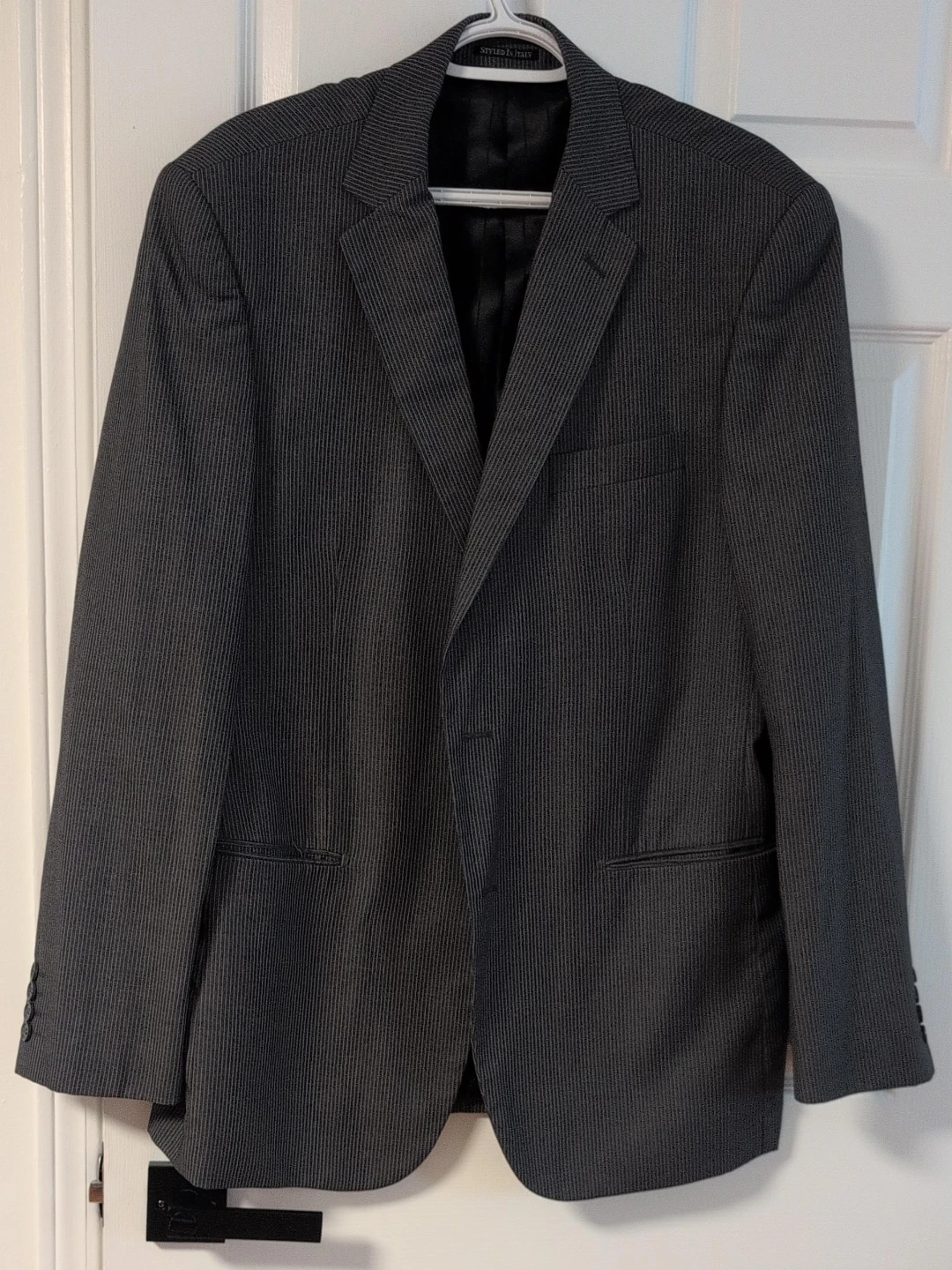 Styled In Italy Charcoal Pinstripe Blazer