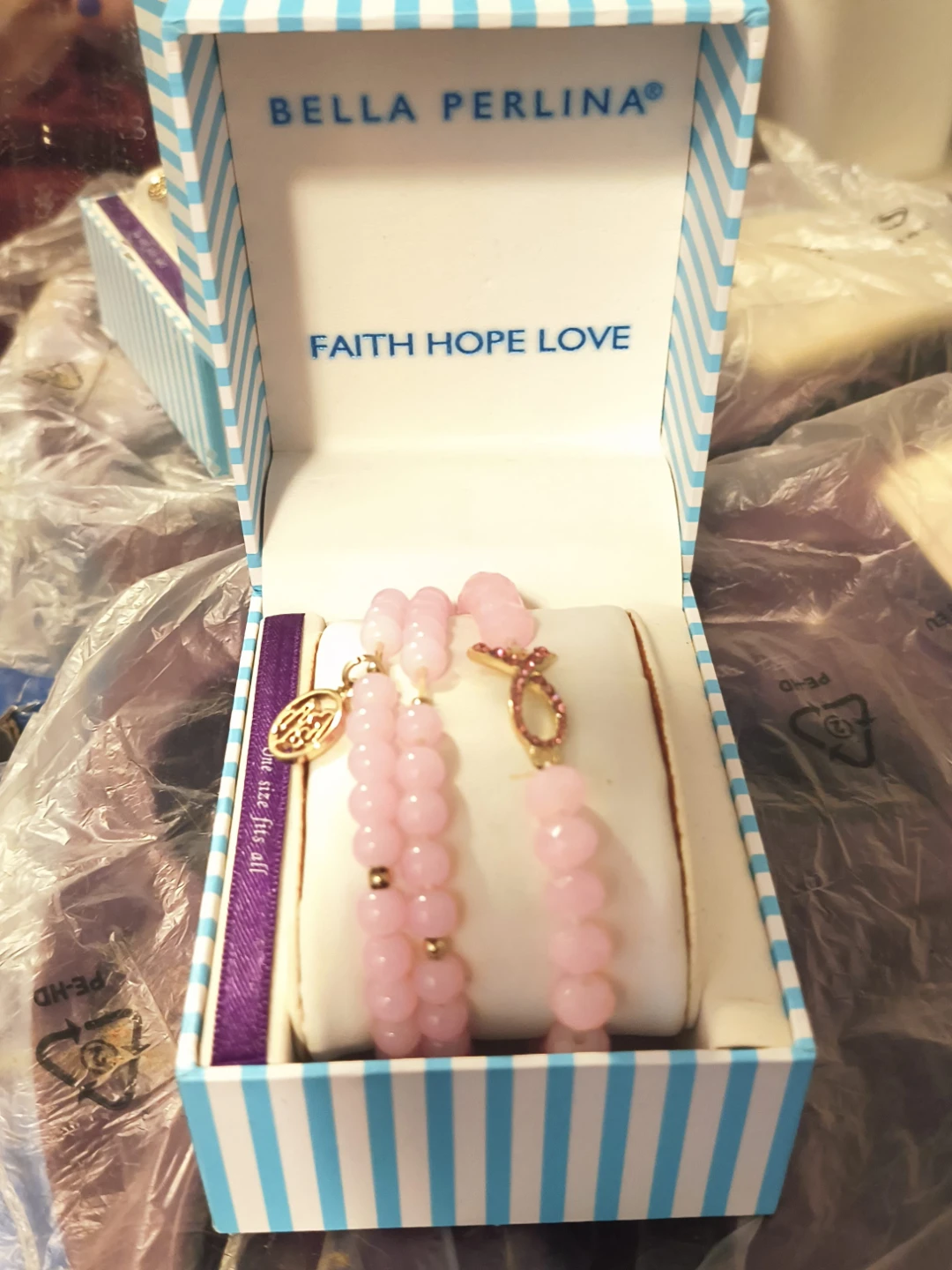 Bella Perlina Pink Bead Bracelet Set