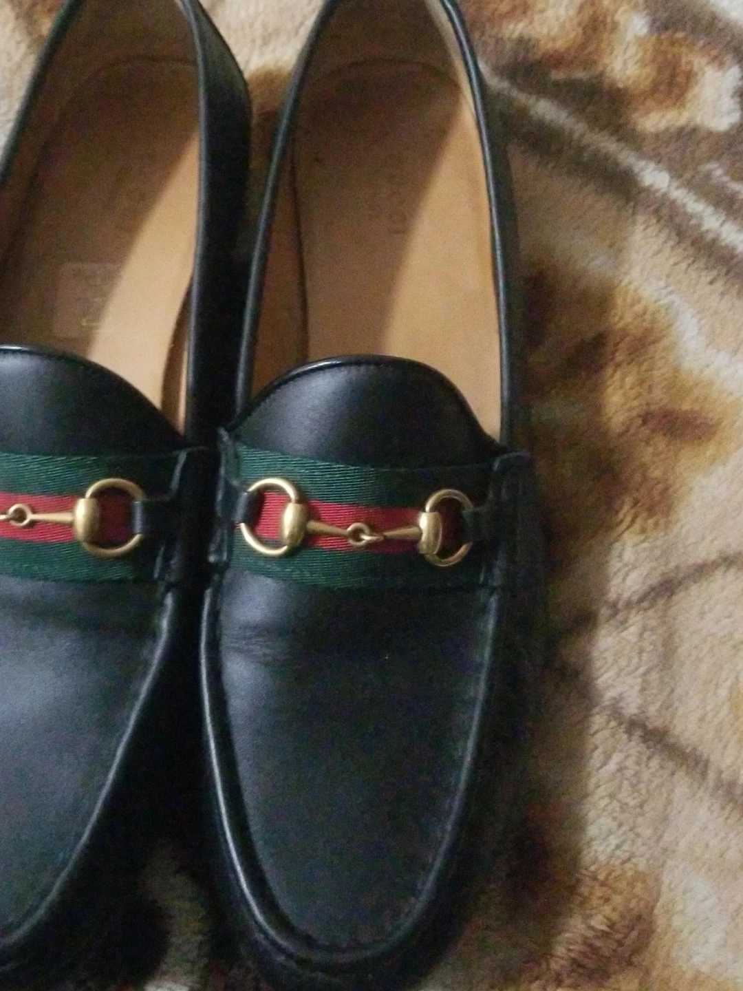 Gucci Black Leather Loafers Size 42