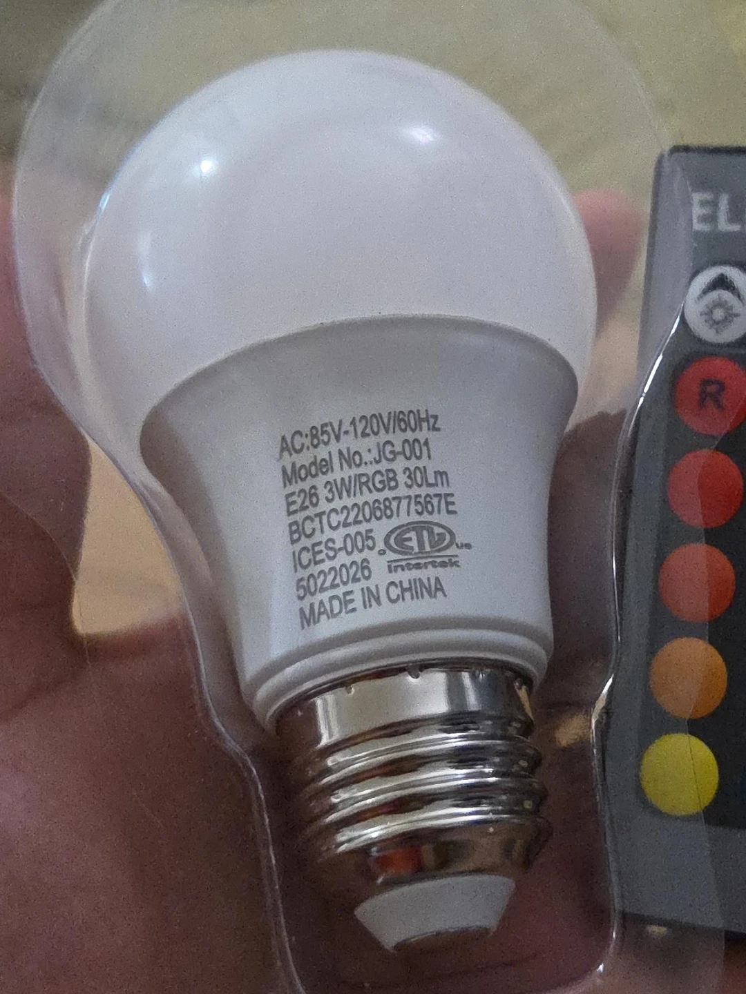 RGB LED Light Bulb with Remote