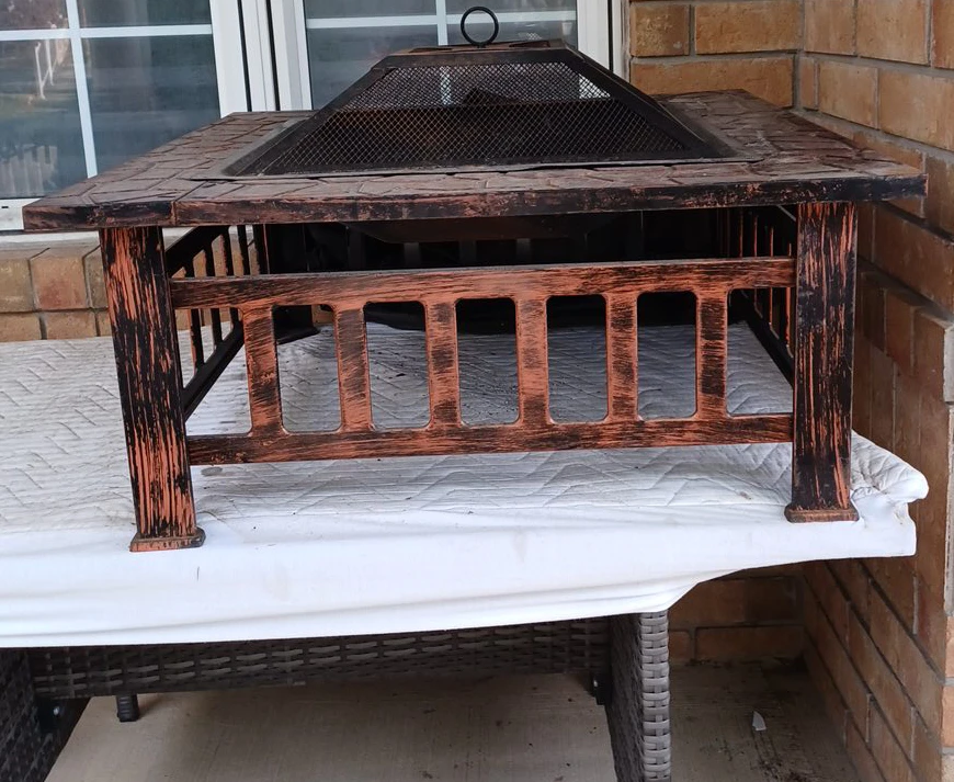 Square Metal Outdoor Fire Pit