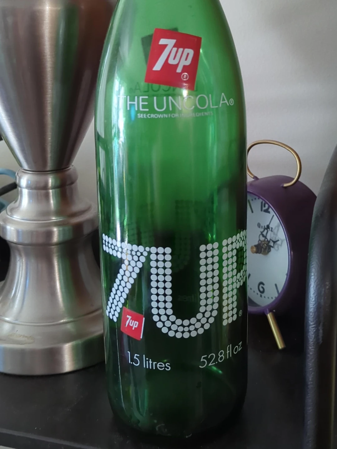 Vintage 7Up Green Glass Bottle 1.5 Litres