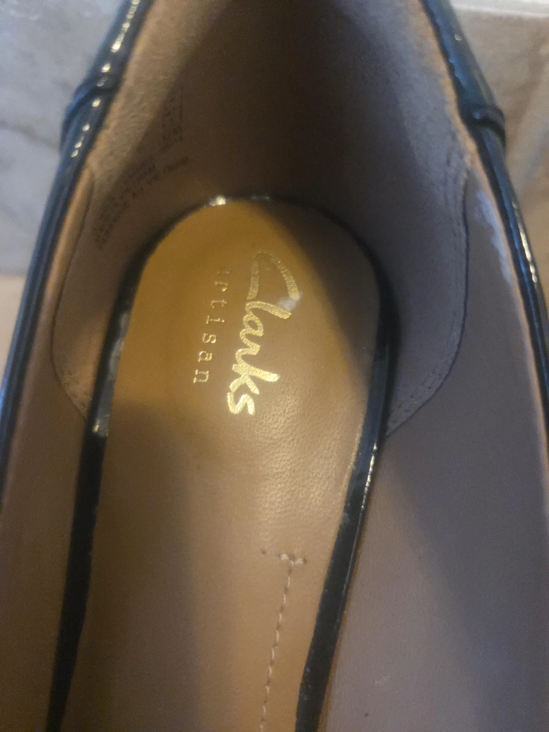 Clarks Artisan Black Patent Leather Heels