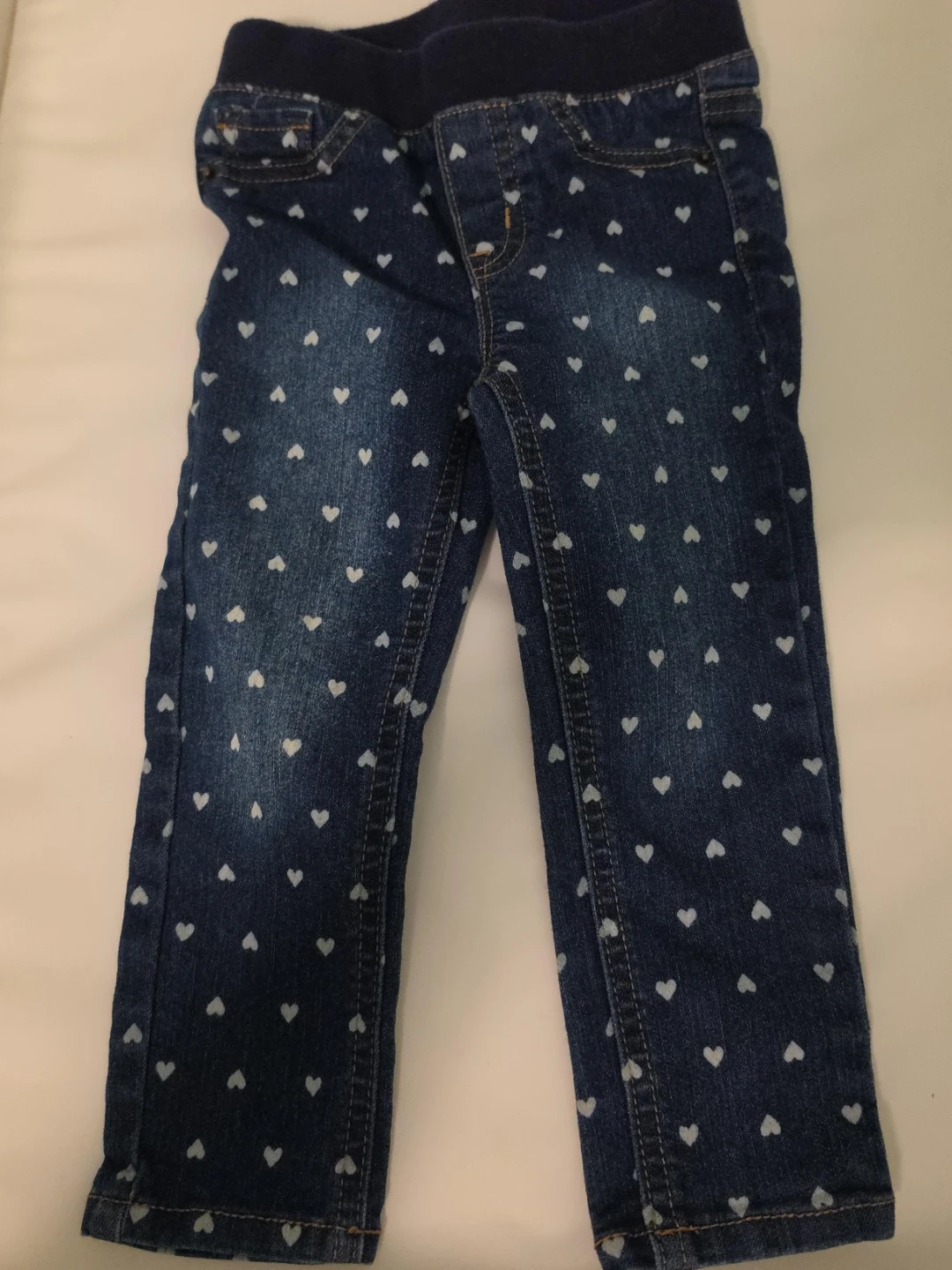 Girls Heart Print Jeans
