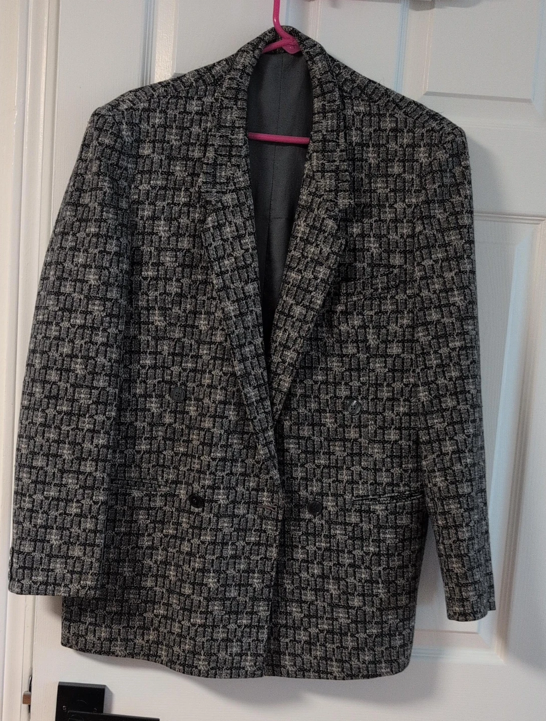 Vintage tweed double-breasted blazer