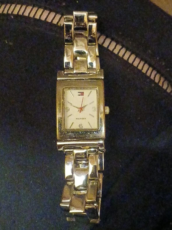 Tommy Hilfiger Women's Silver-Tone Rectangular Watch