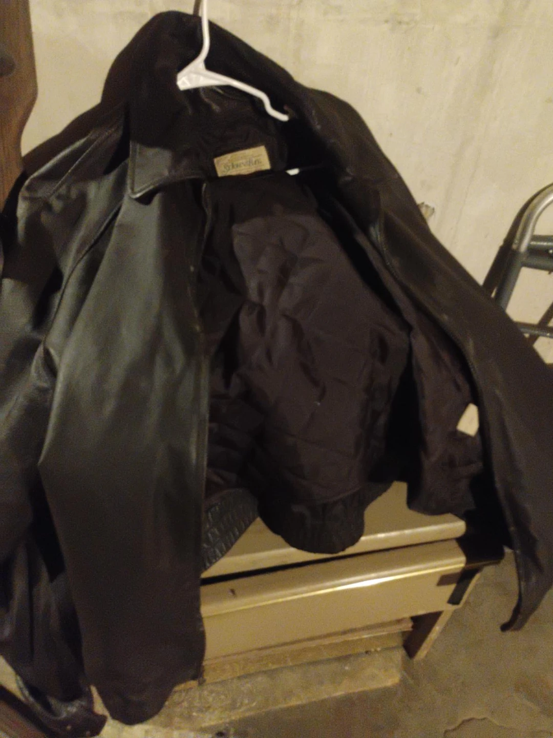 Schott NYC Black Leather Bomber Jacket