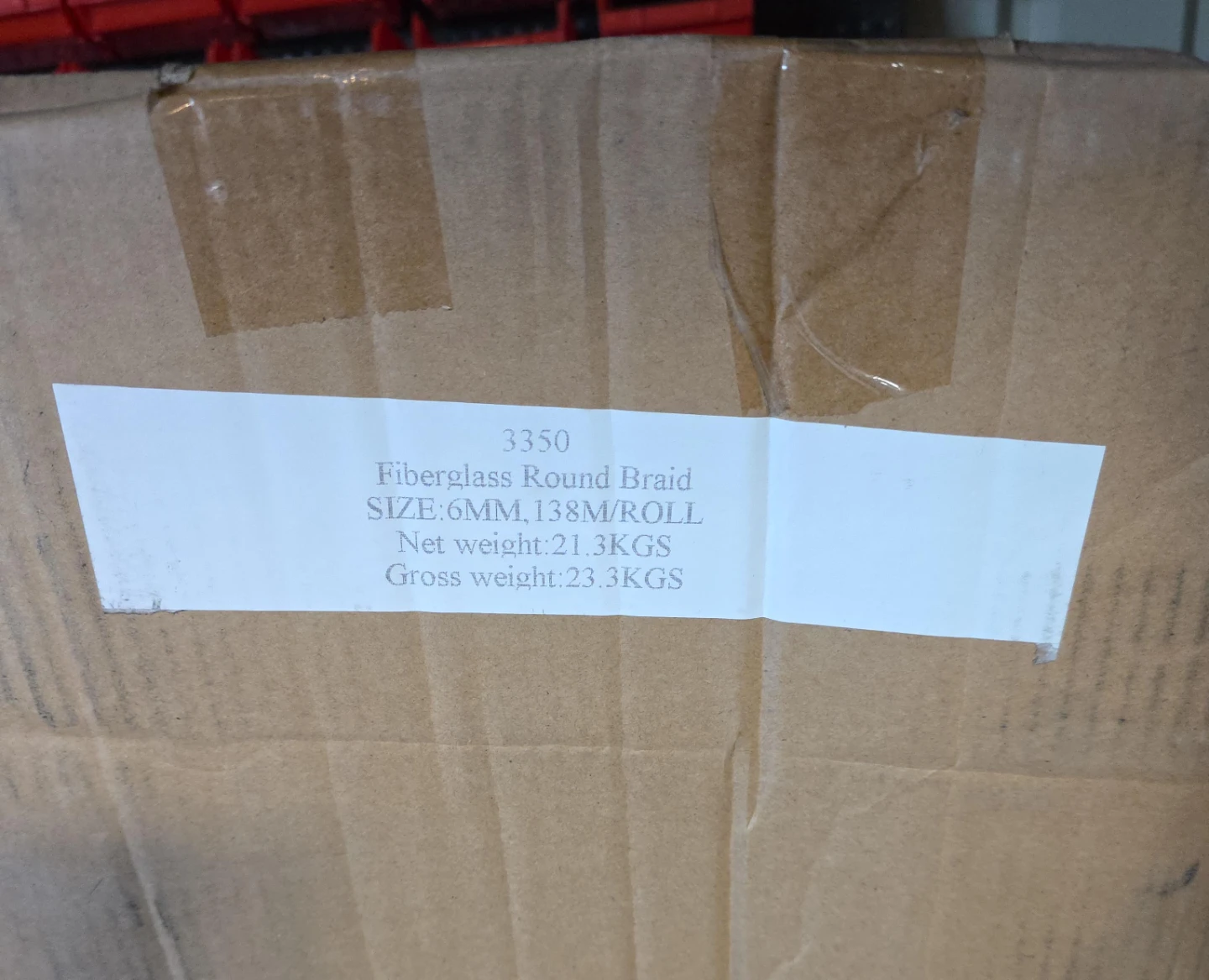 3350 Fiberglass Round Braid 6mm 138m Roll