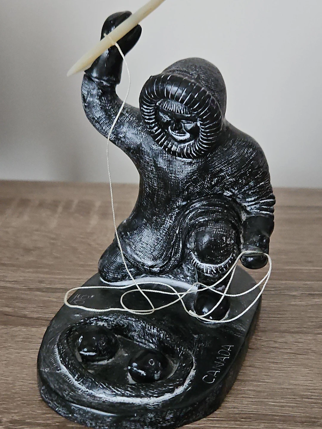 Inuit Soapstone Fisherman Sculpture
