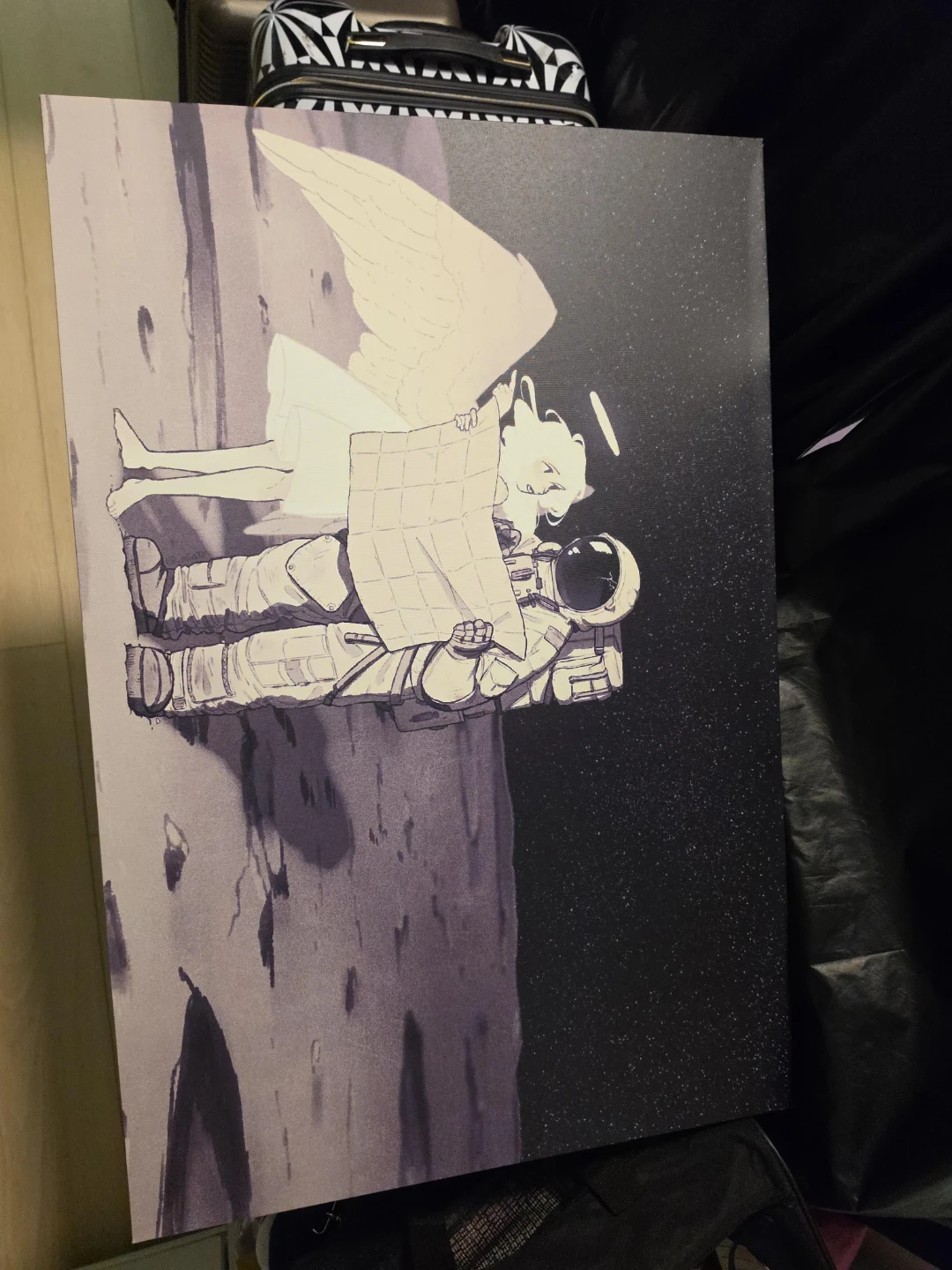 Astronaut and Angel Canvas Wall Art
