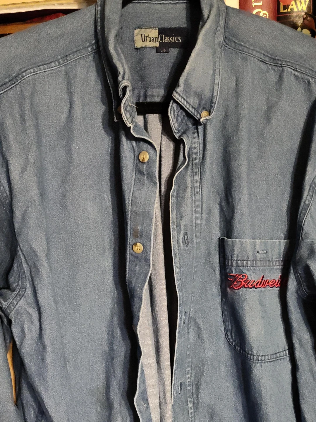 Urban Classics Budweiser Denim Shirt