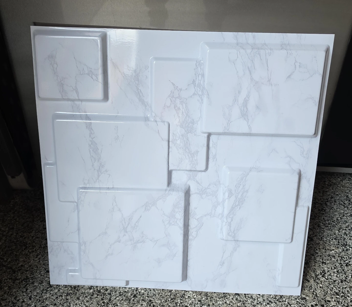 White Marble Look 3D Wall Panel