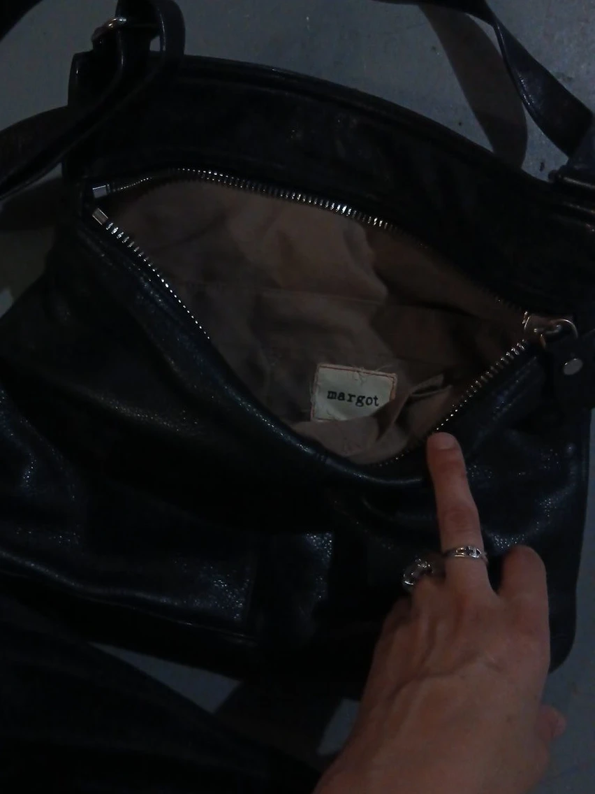 Margot Black Leather Shoulder Bag